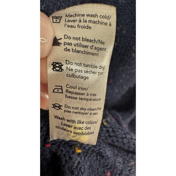 Professor Academia Grandpa Cardigan XL Navy Marled Knit Elbow Patch Y2K Retro - Picture 5 of 7